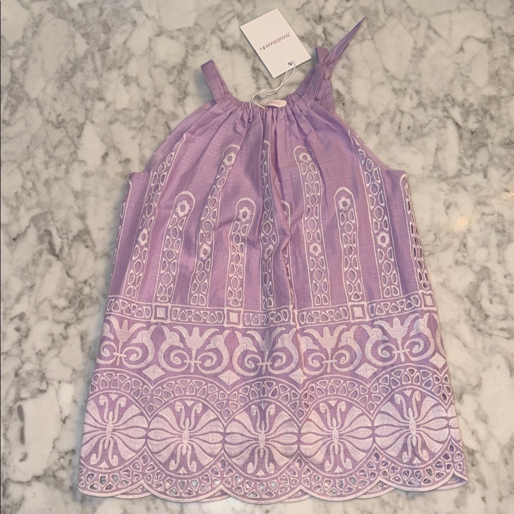 NWT ZIMMERMANN PURPLE EMBROIDERED BOW DRESS 2Y